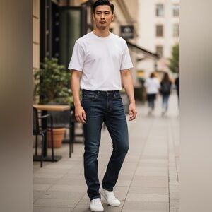 RSQ Men's Dark Blue Straight Jeans